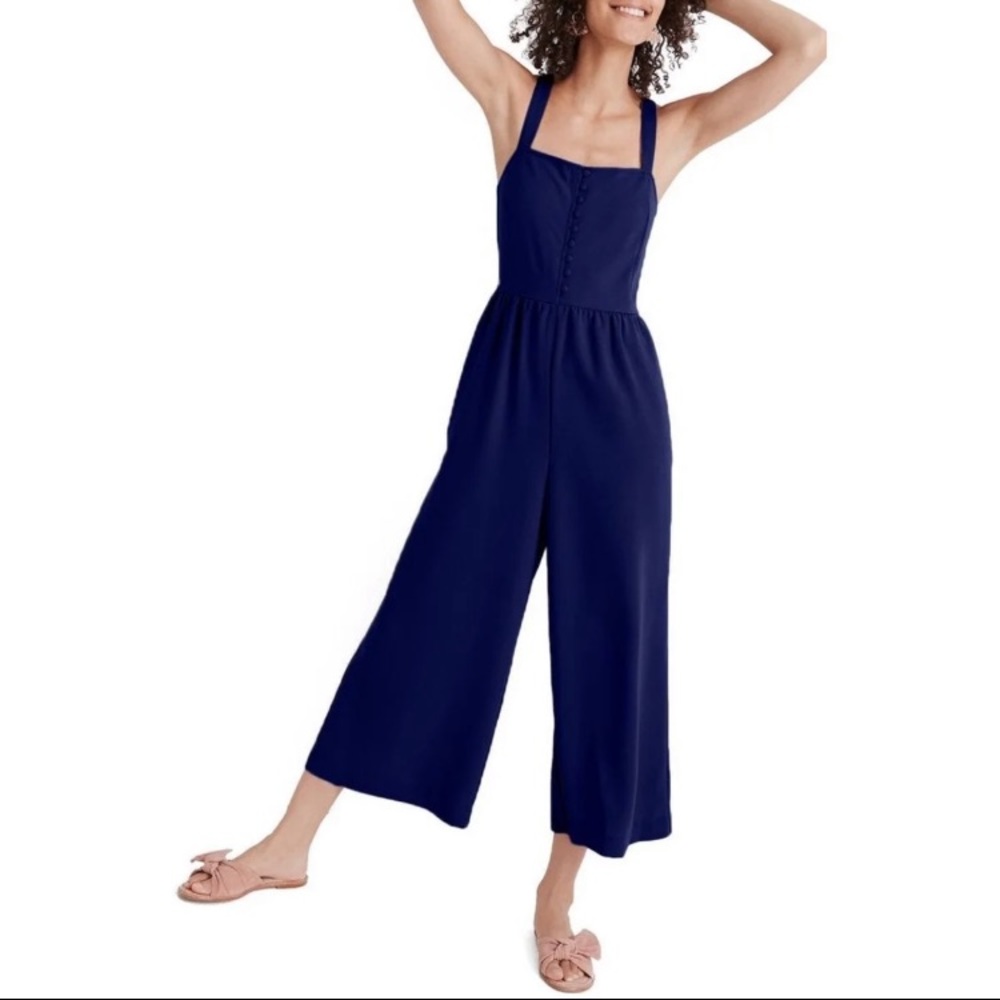 Madewell smocked button front jumpsuit